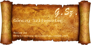 Gönczy Szilveszter névjegykártya