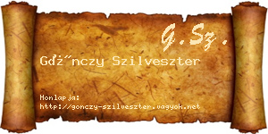 Gönczy Szilveszter névjegykártya